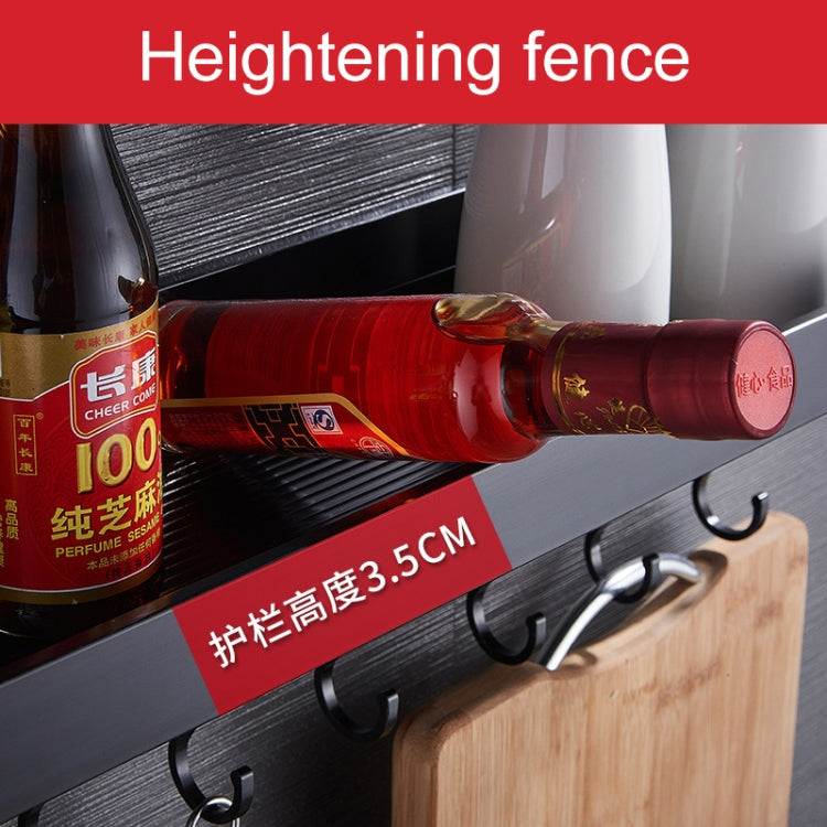 60cm 10 Hooks Kitchen Multi-function Wall Hanging Holder Seasoning Storage Rack