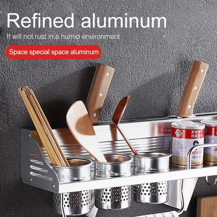 30cm Multi-function Kitchen Punching Wall-mounted Aluminum Condiment Storage Rack