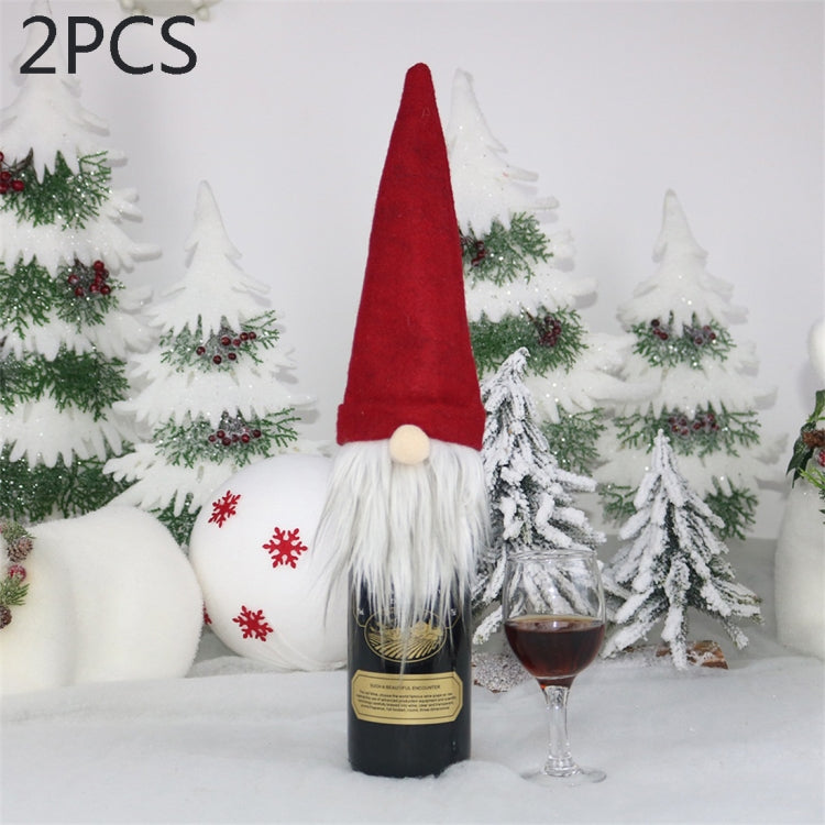 2 PCS CX20214 Faceless Doll Wine Bottle Bag Christmas  Decoration