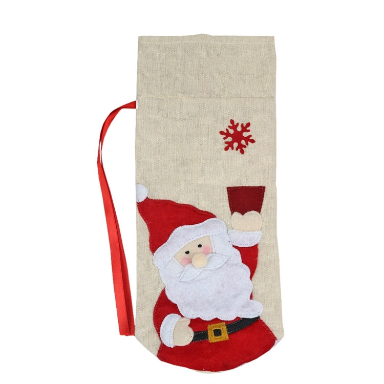 2 PCS CX20216 Elk Pattern Wine Bottle Bag Christmas Decoration