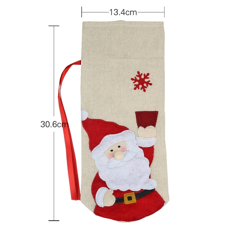 2 PCS CX20216 Elk Pattern Wine Bottle Bag Christmas Decoration