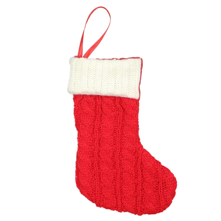 2 PCS CX20220 Christmas Wool Knitting Sock Gift Bag Christmas Tree Pendant Decoration
