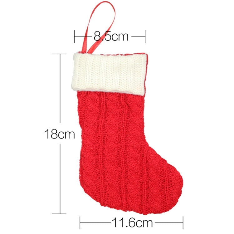 2 PCS CX20220 Christmas Wool Knitting Sock Gift Bag Christmas Tree Pendant Decoration