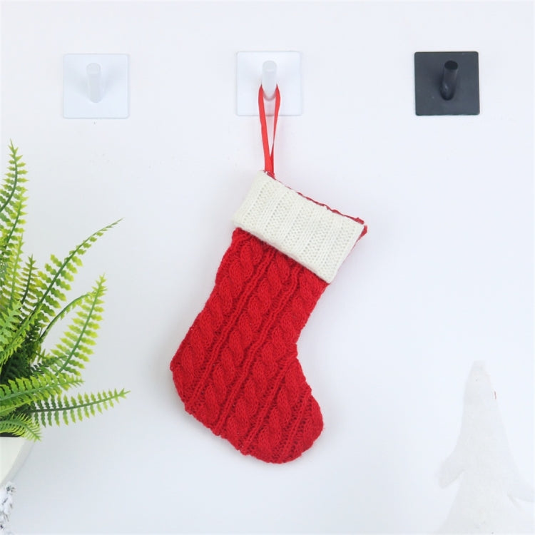 2 PCS CX20220 Christmas Wool Knitting Sock Gift Bag Christmas Tree Pendant Decoration