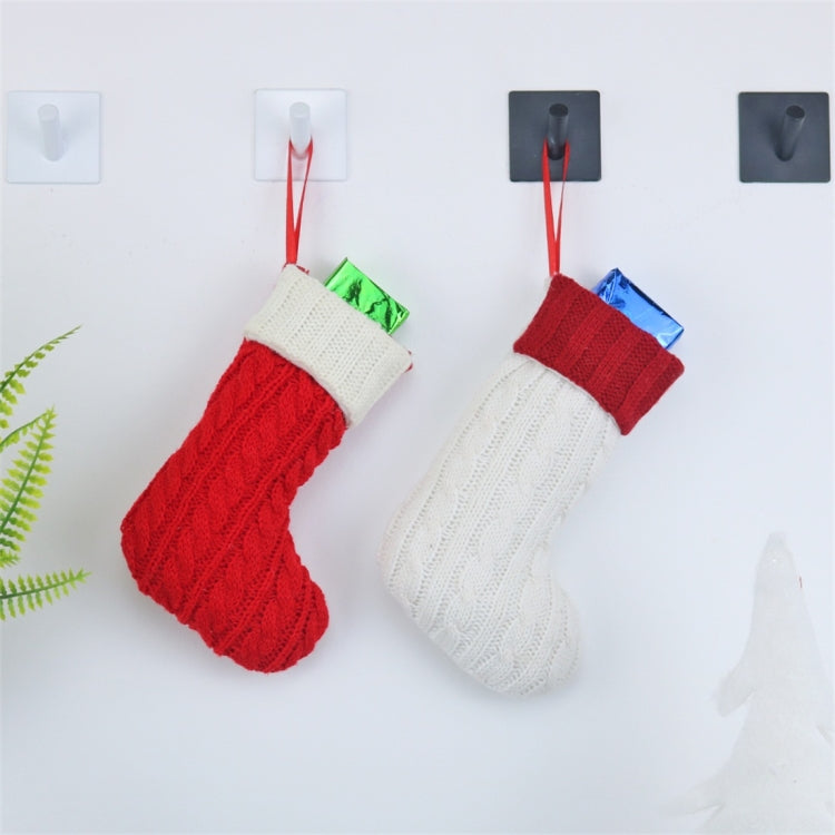 2 PCS CX20220 Christmas Wool Knitting Sock Gift Bag Christmas Tree Pendant Decoration