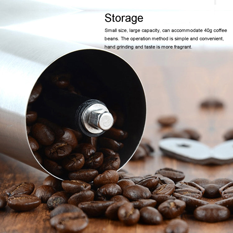 Portable Conical Burr Mill Manual Stainless Steel Hand Crank Coffee Bean Grinder, Capacity: 40g