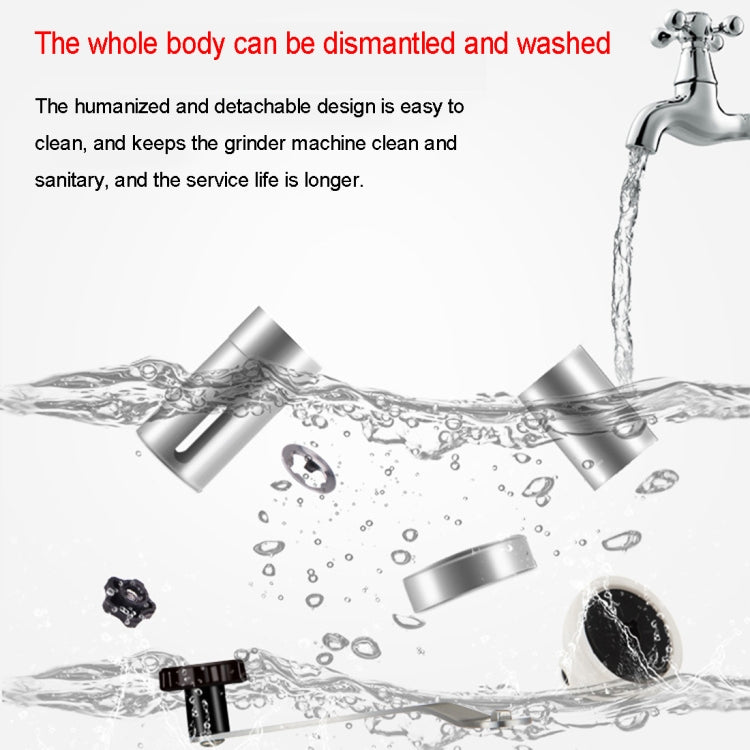 Portable Conical Burr Mill Manual Stainless Steel Hand Crank Coffee Bean Grinder, Capacity: 40g