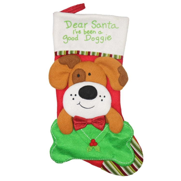 CX20224 Dog Pattern Christmas Sock Gift Bag Christmas Tree Pendant Decoration