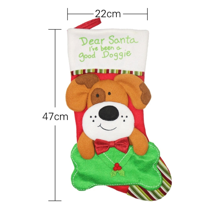 CX20224 Dog Pattern Christmas Sock Gift Bag Christmas Tree Pendant Decoration