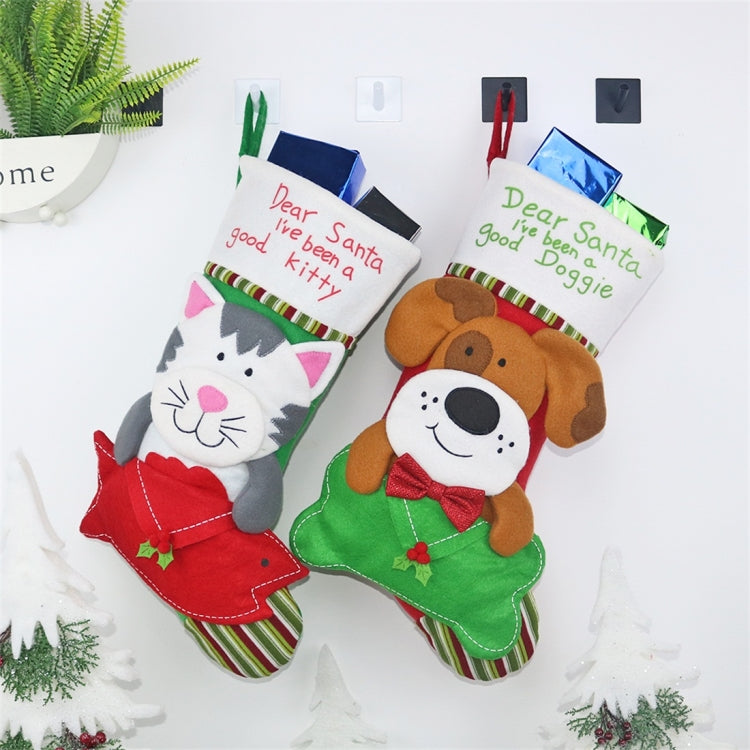 CX20224 Dog Pattern Christmas Sock Gift Bag Christmas Tree Pendant Decoration