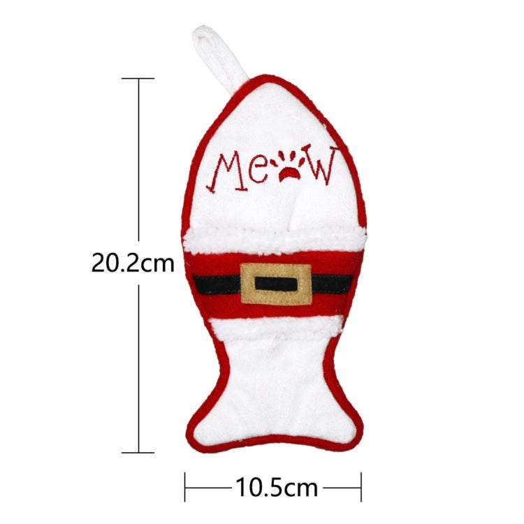 CX20223 Multi-function Fish Shape Christmas Sock Gift Bag Knife Fork Sleeve Christmas Tree Pendant Decoration