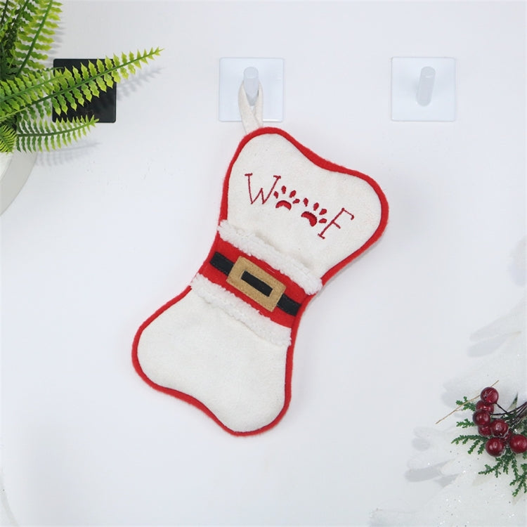 CX20223 Multi-function Bone Shape Christmas Sock Gift Bag Knife Fork Sleeve Christmas Tree Pendant Decoration