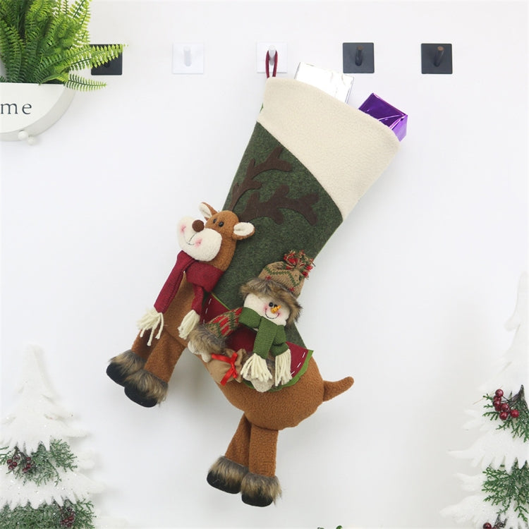 CX20226 Santa Claus Pattern Christmas Sock Gift Bag Christmas Tree Pendant Decoration