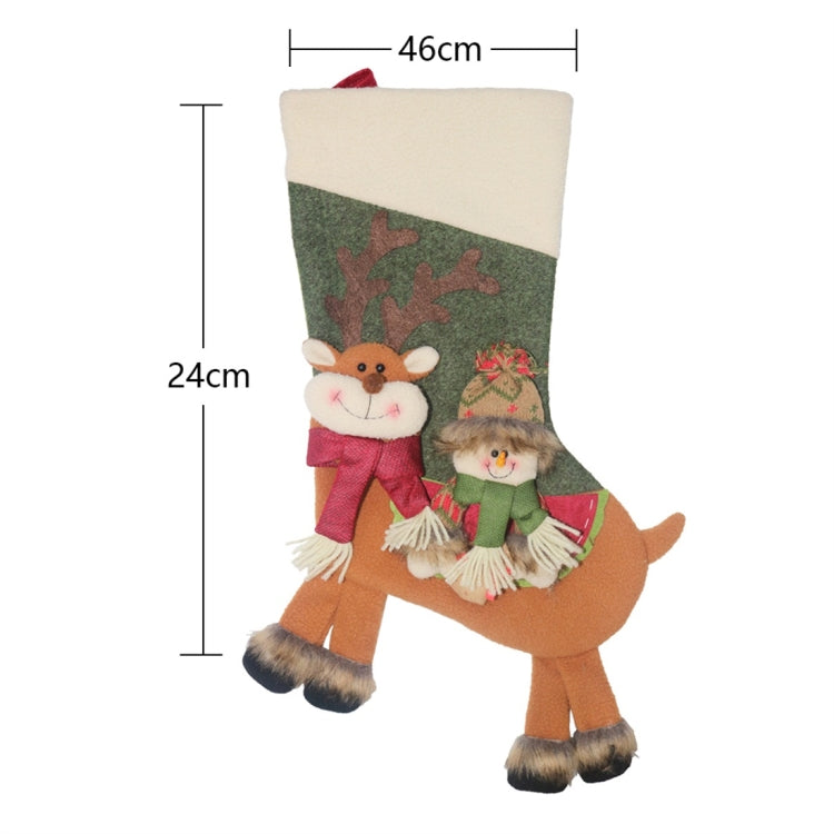 CX20226 Santa Claus Pattern Christmas Sock Gift Bag Christmas Tree Pendant Decoration