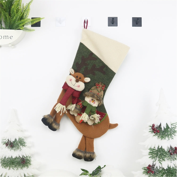 CX20226 Santa Claus Pattern Christmas Sock Gift Bag Christmas Tree Pendant Decoration