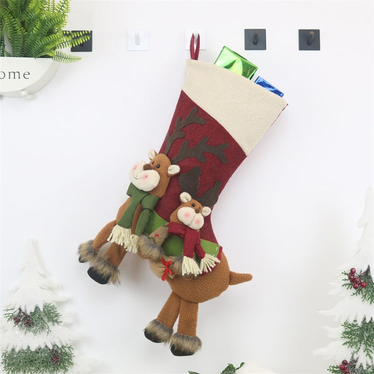 CX20226 Santa Claus Pattern Christmas Sock Gift Bag Christmas Tree Pendant Decoration