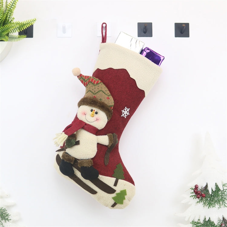 CX20227 Santa Claus Pattern Christmas Sock Gift Bag Christmas Tree Pendant Decoration