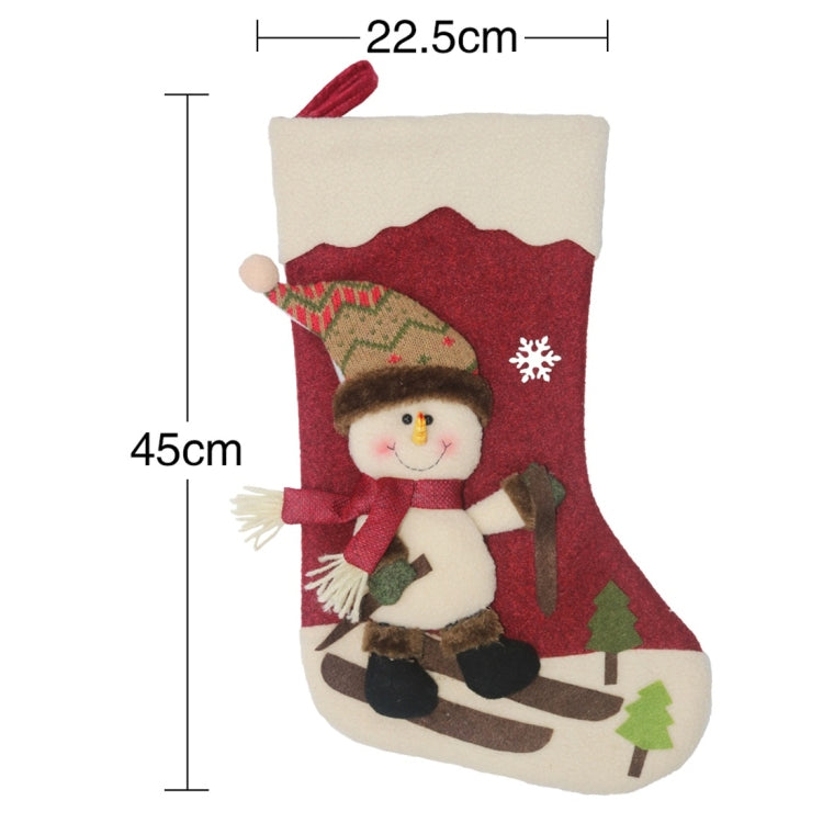 CX20227 Santa Claus Pattern Christmas Sock Gift Bag Christmas Tree Pendant Decoration
