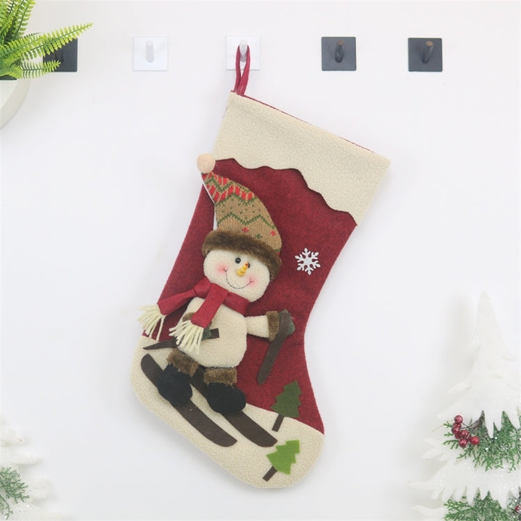 CX20227 Santa Claus Pattern Christmas Sock Gift Bag Christmas Tree Pendant Decoration