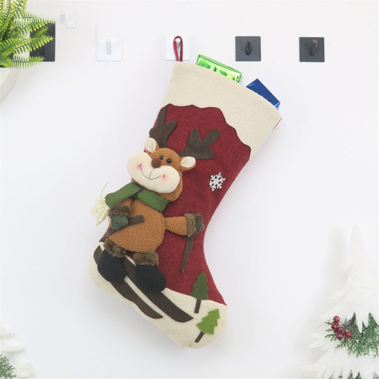 CX20227 Santa Claus Pattern Christmas Sock Gift Bag Christmas Tree Pendant Decoration