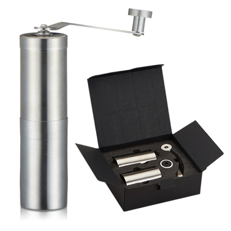 Portable Conical Burr Mill Manual Stainless Steel Bean Pepper Hand Crank Coffee Grinder, Gift Box Package