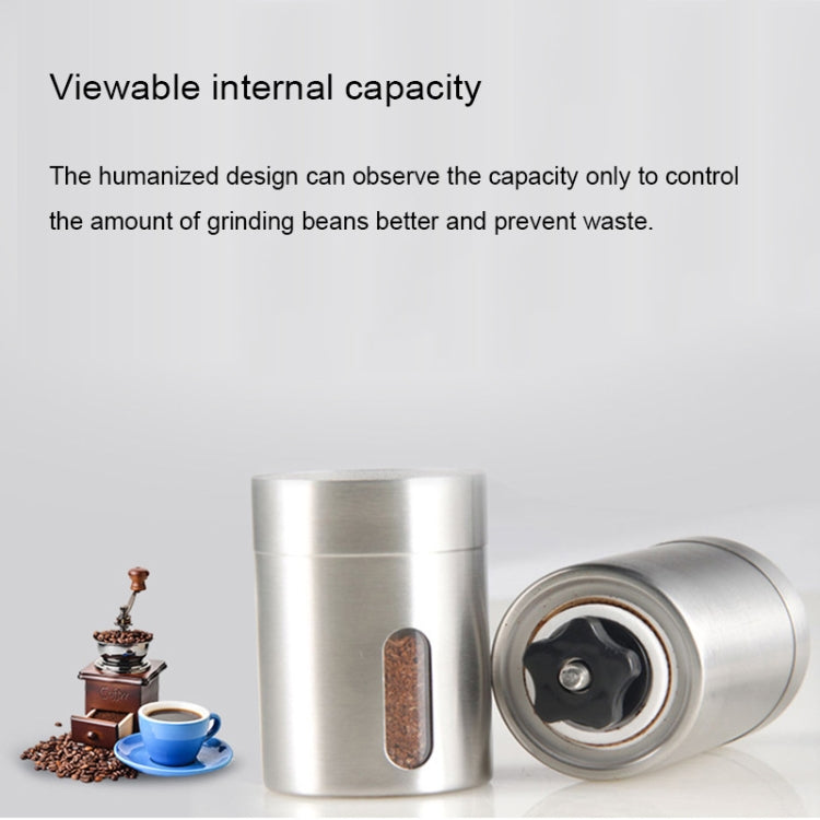 Portable Conical Burr Mill Manual Stainless Steel Bean Pepper Hand Crank Coffee Grinder, Gift Box Package