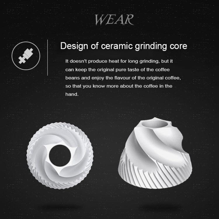 Portable Conical Burr Mill Manual Stainless Steel Bean Pepper Hand Crank Coffee Grinder, Gift Box Package