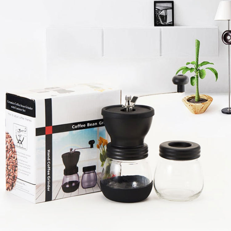 Portable Conical Burr Mill Manual Spice Herbs Hand Grinding Machine Coffee Bean Grinder with Seal Pot