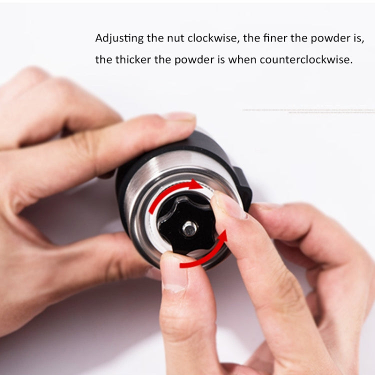 Portable Conical Burr Mill Manual Stainless Steel Hand Crank Coffee Bean Grinder with Silicone Ring, Capacity: 40g