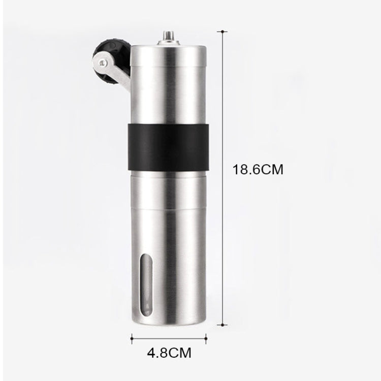 Portable Conical Burr Mill Manual Stainless Steel Hand Crank Coffee Bean Grinder with Silicone Ring, Capacity: 40g