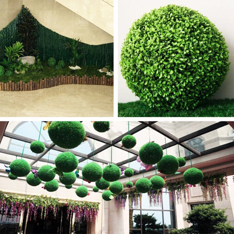 Artificial Green Eucalyptus Plant Ball Tree Wedding Event Home Outdoor Decoration Hanging Ornament, Diameter: 7.5 inch