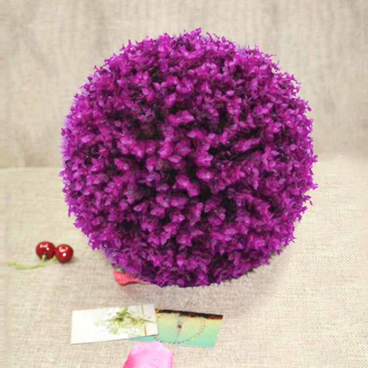 Artificial Purple Eucalyptus Plant Ball Tree Wedding Event Home Outdoor Decoration Hanging Ornament, Diameter: 7.5 inch