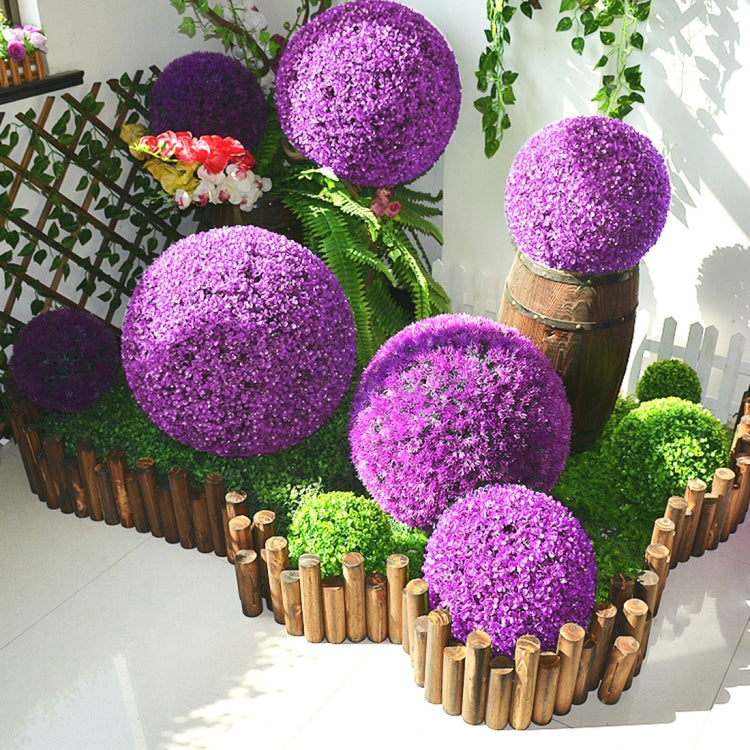 Artificial Purple Eucalyptus Plant Ball Tree Wedding Event Home Outdoor Decoration Hanging Ornament, Diameter: 7.5 inch