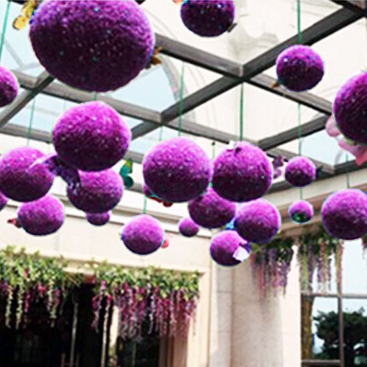 Artificial Purple Eucalyptus Plant Ball Tree Wedding Event Home Outdoor Decoration Hanging Ornament, Diameter: 7.5 inch