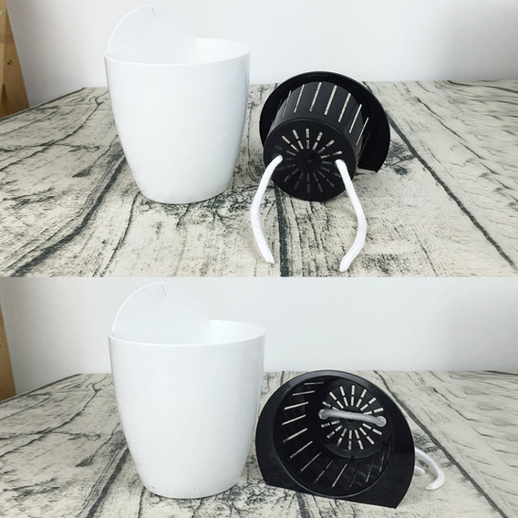 Self-Watering Planter Grow Plants Lazy Flower Pots Wall-hanging Round Resin Plastic Flower Pots, Size: 13x8.5x13cm