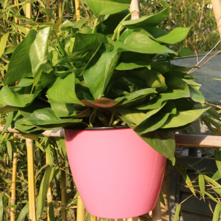 Self-Watering Planter Grow Plants Lazy Flower Pots Wall-hanging Round Resin Plastic Flower Pots, Size: 13x8.5x13cm