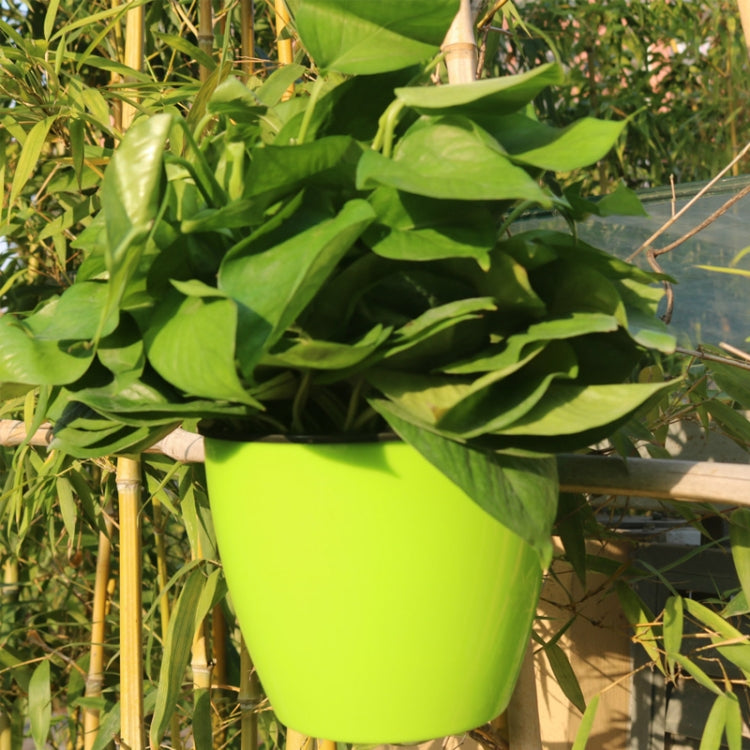 Self-Watering Planter Grow Plants Lazy Flower Pots Wall-hanging Round Resin Plastic Flower Pots, Size: 18x12.5x16cm