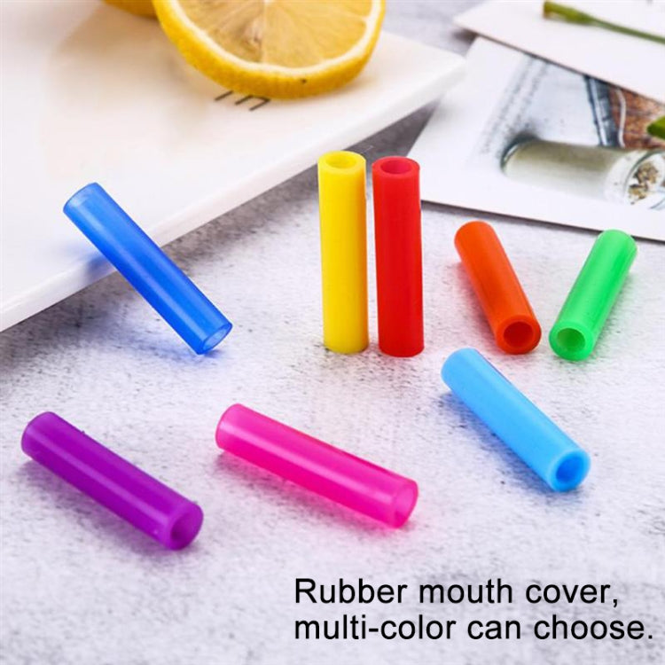 8 PCS Reusable Silicone Tips Stainless Steel Drinking Straws + 2 PCS Cleaner Brushes Set Kit with Cashmere Bag,  266*6mm