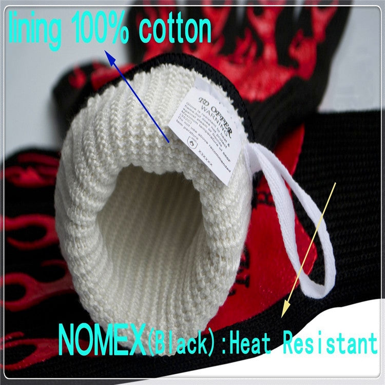 2 Layer Fire Protection Portable Silicone Anti-skidding High Temperature Resistance Cooking Baking Barbecue Gloves