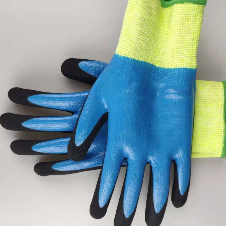 1 Pairs HEEP Ding Qing + Frosted anti-cut 2 Times Dipping Anti-cutting Waterproof Oil Resistant Non-slip Gloves