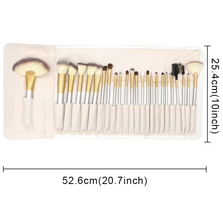 24 in 1 High-grade Beige Beauty Makeup Brushes Tools Kit, Size: 25.4*52.6cm