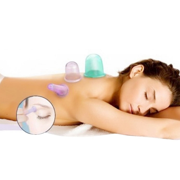 4 in 1 Health Care Body Massage Vacuum Silicone Cupping Cups,Random Color Delivery