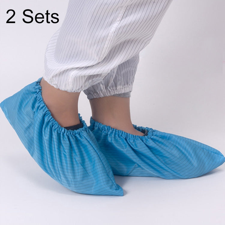 2 Sets Anti-static Striped Shoe Cover, Size：Free Size