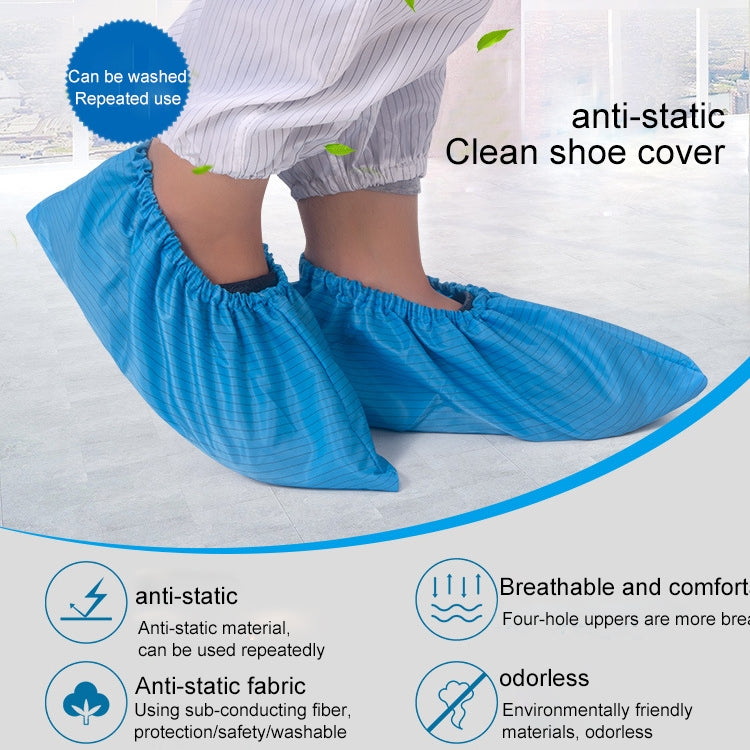 2 Sets Anti-static Striped Shoe Cover, Size：Free Size