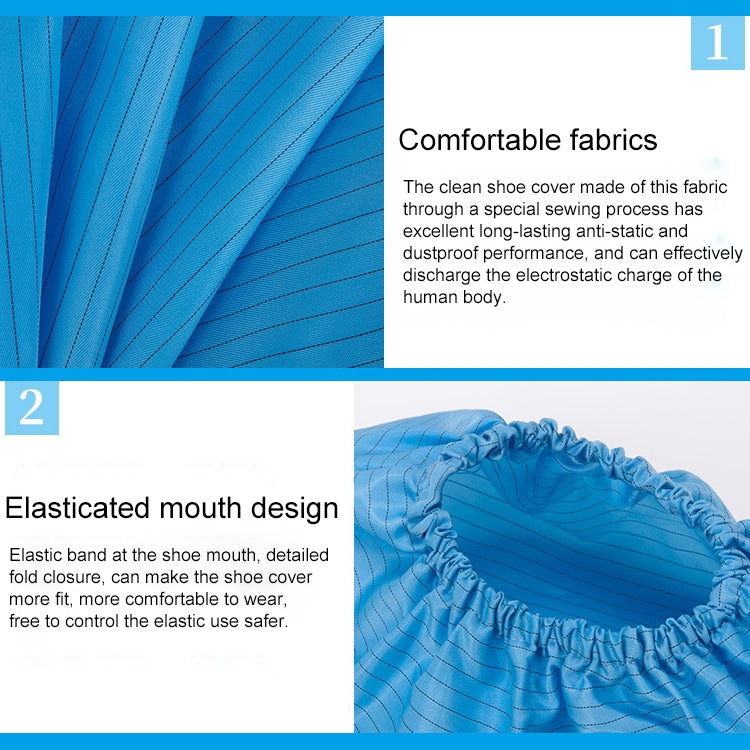 2 Sets Anti-static Striped Shoe Cover, Size：Free Size