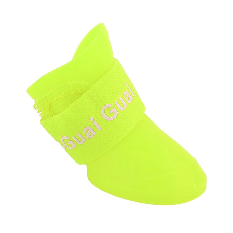 Lovely Pet Dog Shoes Puppy Candy Color Rubber Boots Waterproof Rain Shoes, S, Size:  4.3 x 3.3cm