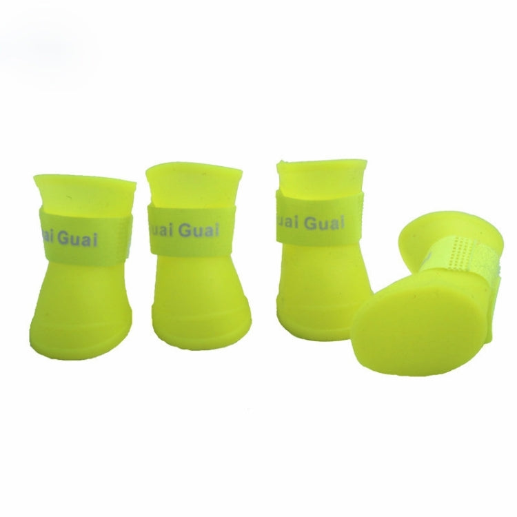 Lovely Pet Dog Shoes Puppy Candy Color Rubber Boots Waterproof Rain Shoes, M, Size:  5.0 x 4.0cm