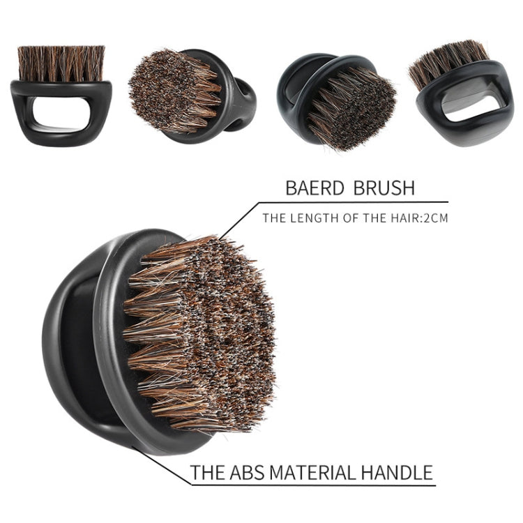 Men Ring Design Portable Boar Brush White ABS Haircut Cleaning Shaving Brush
