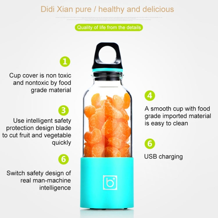 Bingo 500ml Mini Portable USB Rechargeable Electric Juicer Cup  Juicer Blender, 22000 Revolutions Per Minute