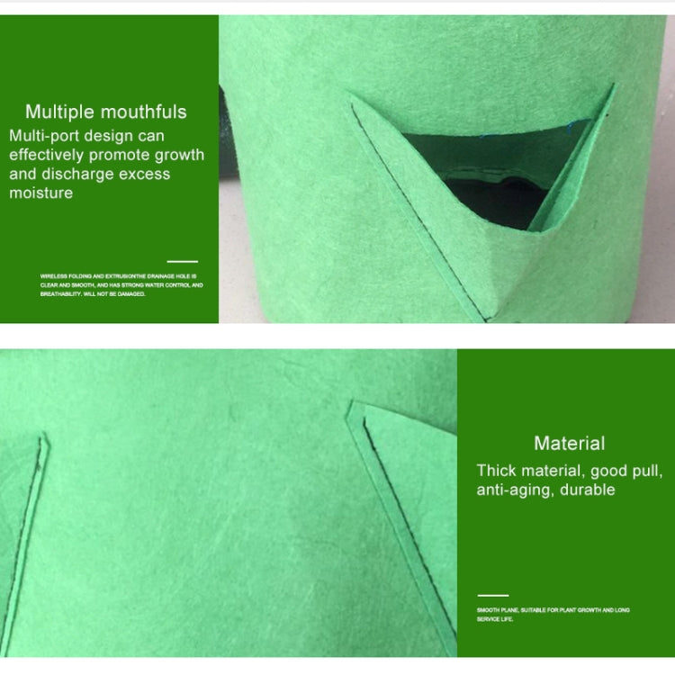 3 Pockets 18L / 5 Gallon Non-woven Felt Strawberry Planting Bag, Size: 23X28cm